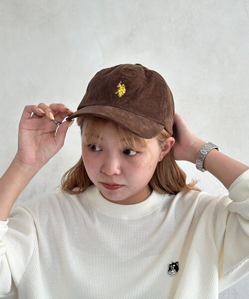 U.S. POLO ASSN.(ユーエスポロアッスン)の「【U.S. POLO ASSN.】コーデュロイキャップ(キャップ・レディース・ブラウン/ベージュ/アイボリー/ブラック/ネイビー/グリーン・FREE)」の22枚目の写真