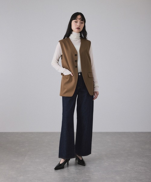 ADAM ET ROPE'（アダムエロペ）の「NIKKE GABARDINE GILET（ベスト・レディース・ブラック/ブラウン・FREE）」の6枚目の写真