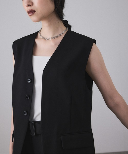 ADAM ET ROPE'（アダムエロペ）の「NIKKE GABARDINE GILET（ベスト・レディース・ブラック/ブラウン・FREE）」の12枚目の写真