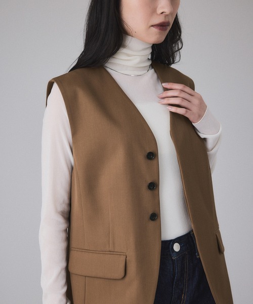 ADAM ET ROPE'（アダムエロペ）の「NIKKE GABARDINE GILET（ベスト・レディース・ブラック/ブラウン・FREE）」の14枚目の写真
