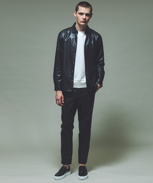 5351 POUR LES HOMMES（ゴーサンゴーイチプールオム）の「レザータッチ 長袖シャツ（シャツ/ブラウス・メンズ・ブラック・44/46/48/50）」の18枚目の写真