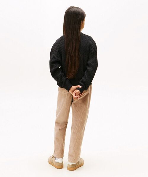 TOMMY HILFIGER（トミーヒルフィガー）の「GIRLS ケーブルカーディガン（ニット/セーター・レディース・ベージュ/ブラック/マルチ・150cm/130cm/140cm/160cm）」の6枚目の写真
