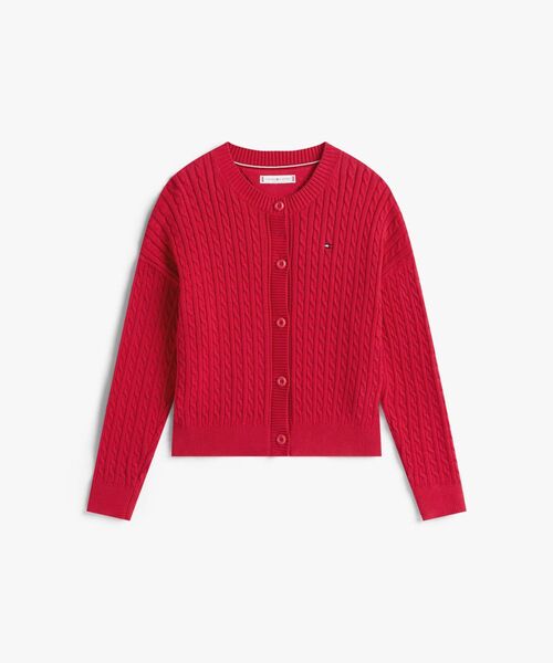 TOMMY HILFIGER(トミーヒルフィガー)の「GIRLS ケーブルカーディガン(ニット/セーター・レディース・ベージュ/ブラック/マルチ/グレー/ホワイト・150cm/130cm/140cm/160cm)」の18枚目の写真