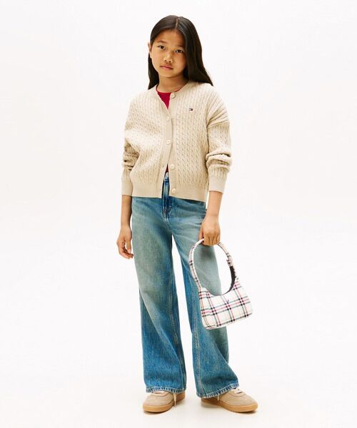 TOMMY HILFIGER(トミーヒルフィガー)の「GIRLS ケーブルカーディガン(ニット/セーター・レディース・ベージュ/ブラック/マルチ/グレー/ホワイト・150cm/130cm/140cm/160cm)」の20枚目の写真