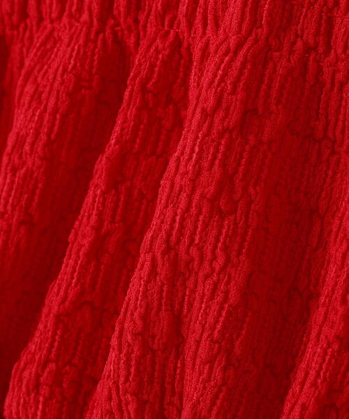 NATURAL BEAUTY BASIC（ナチュラルビューティーベーシック）の「◇シャーリングペプラムカットソー長袖（Tシャツ/カットソー・レディース・ダークブラウン/レッド/オフホワイト・FREE）」の20枚目の写真