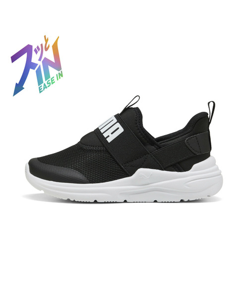 PUMA(プーマ)の「PUMA プーマ キッズ ソフト ワイヤード 2 イーズイン スニーカー 17-21cm(スニーカー・キッズ・ブラック×ホワイト/ブラック×ピンク/ブルー系その他5・19.0cm/18.0cm/20.0cm/21.0cm/17.0cm)」の1枚目の写真