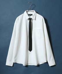 ANPAS（アンパス）の「ANPAS Twill Fabric Oversized Regular Collar Shirt with necktie/別注 ツイル オーバーサイズ ネクタイ付きシャツ レディース メンズ 長袖シャツ レギュラーカラーシャツ（シャツ/ブラウス）」