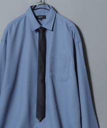 ANPAS Exclusive Oversized Twill Shirt with Tie (Long Sleeve) / アンパス別注 ネクタイ付きツイルオーバーサイズ レギュラーカラーシャツ / レディース メンズ 長袖シャツ 秋冬