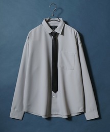 ANPAS（アンパス）の「ANPAS Twill Fabric Oversized Regular Collar Shirt with necktie/別注 ツイル オーバーサイズ ネクタイ付きシャツ レディース メンズ 長袖シャツ レギュラーカラーシャツ（シャツ/ブラウス）」