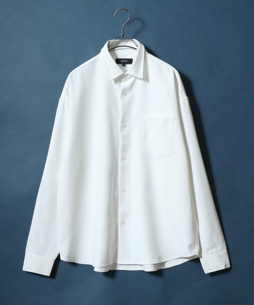 ANPAS（アンパス）の「ANPAS Twill Fabric Oversized Regular Collar Shirt with necktie/別注 ツイル オーバーサイズ ネクタイ付きシャツ レディース メンズ 長袖シャツ レギュラーカラーシャツ（シャツ/ブラウス・メンズ・ダークグリーン/ライトグレー/ホワイト/ベージュ/ブラック/ブルー/ブラウン・M/L）」の8枚目の写真