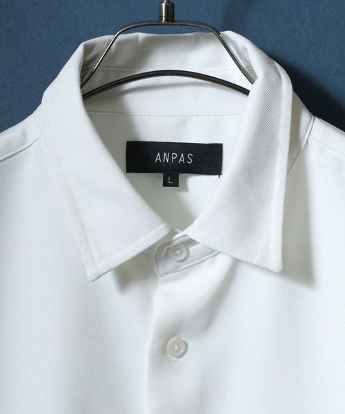 ANPAS（アンパス）の「ANPAS Twill Fabric Oversized Regular Collar Shirt with necktie/別注 ツイル オーバーサイズ ネクタイ付きシャツ レディース メンズ 長袖シャツ レギュラーカラーシャツ（シャツ/ブラウス・メンズ・ダークグリーン/ライトグレー/ホワイト/ベージュ/ブラック/ブルー/ブラウン・M/L）」の10枚目の写真