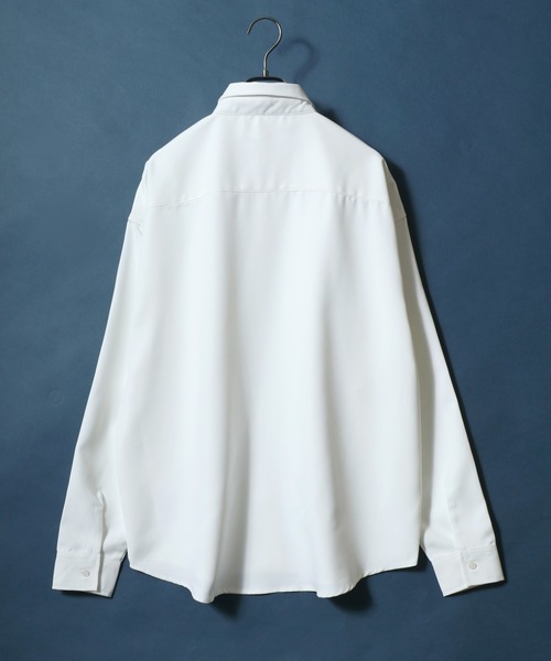 ANPAS（アンパス）の「ANPAS Twill Fabric Oversized Regular Collar Shirt with necktie/別注 ツイル オーバーサイズ ネクタイ付きシャツ レディース メンズ 長袖シャツ レギュラーカラーシャツ（シャツ/ブラウス・メンズ・ダークグリーン/ライトグレー/ホワイト/ベージュ/ブラック/ブルー/ブラウン・M/L）」の9枚目の写真