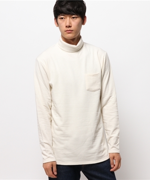 WHO'S WHO gallery（フーズフーギャラリー）の「【GIGGER】タートルネックストレッチカットソー（Tシャツ/カットソー・メンズ・オフホワイト/グレー/ブラック・MEDIUM/LARGE）」の2枚目の写真