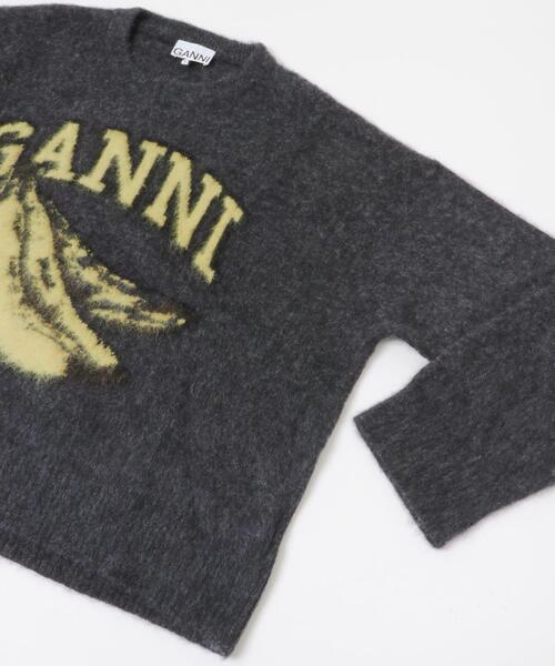 GANNI ダークグレー ニット セーター レディース】Graphic Wool Mix Knit | GANNI(ガニー) / トップス