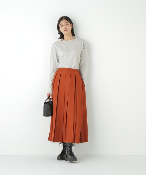 human woman（ヒューマンウーマン）の「◆ボックスプリーツＡラインスカート（スカート・レディース・ブルー/オレンジ系その他・MEDIUM）」の13枚目の写真