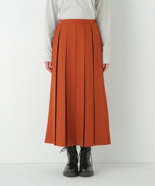 human woman（ヒューマンウーマン）の「◆ボックスプリーツＡラインスカート（スカート・レディース・ブルー/オレンジ系その他・MEDIUM）」の3枚目の写真