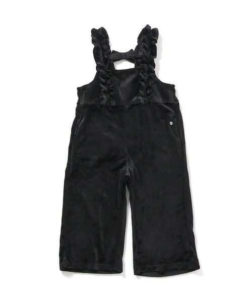 apres les cours(アプレレクール)の「【ジュニア対応】ベロアフリルサロペット(サロペット/オーバーオール・キッズ・ブラック/アイボリー・90/100/110/120/130/140)」の9枚目の写真