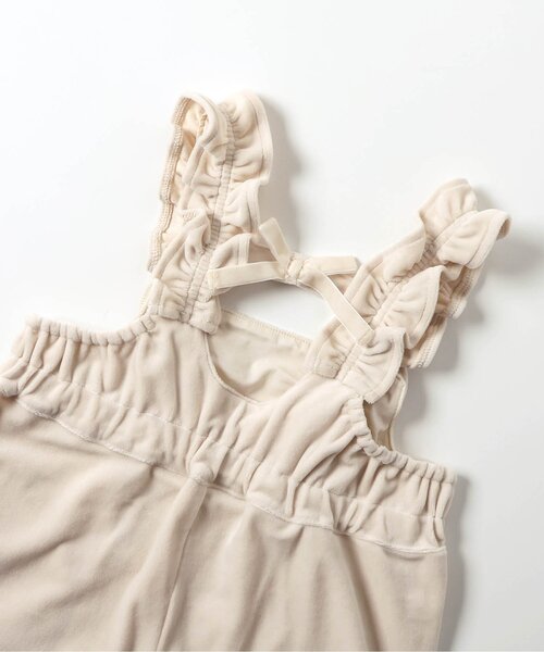 apres les cours(アプレレクール)の「【ジュニア対応】ベロアフリルサロペット(サロペット/オーバーオール・キッズ・ブラック/アイボリー・90/100/110/120/130/140)」の14枚目の写真