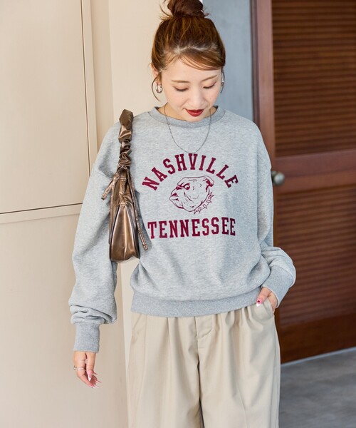 Brook アヒルプリント スウェット Mサイズ　最終価格！ SHIPS｜THE PARK SHOP:115~145cm /3D ロゴ プリント スウェット