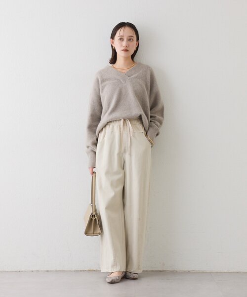 RIVE DROITE(リヴドロワ)の「【キャッチーなデザイン】スウェットドッキングデニム(デニムパンツ・レディース・ブラック/ホワイト系その他・38/36)」の3枚目の写真