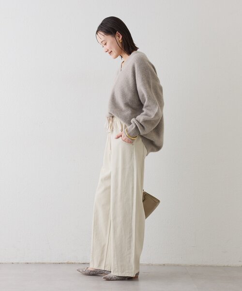 RIVE DROITE(リヴドロワ)の「【キャッチーなデザイン】スウェットドッキングデニム(デニムパンツ・レディース・ブラック/ホワイト系その他・38/36)」の5枚目の写真