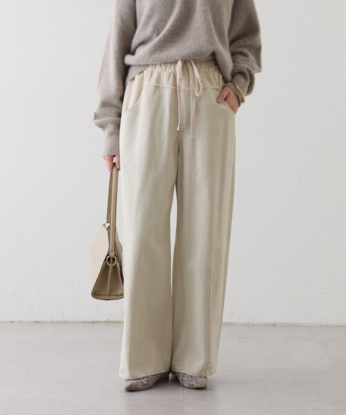 RIVE DROITE(リヴドロワ)の「【キャッチーなデザイン】スウェットドッキングデニム(デニムパンツ・レディース・ブラック/ホワイト系その他・38/36)」の7枚目の写真