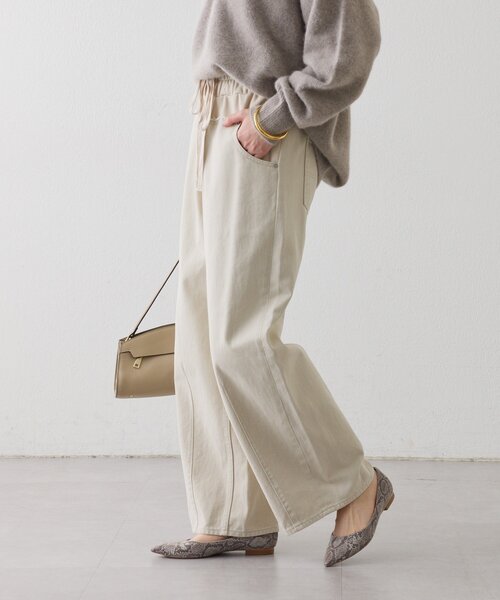 RIVE DROITE(リヴドロワ)の「【キャッチーなデザイン】スウェットドッキングデニム(デニムパンツ・レディース・ブラック/ホワイト系その他・38/36)」の8枚目の写真