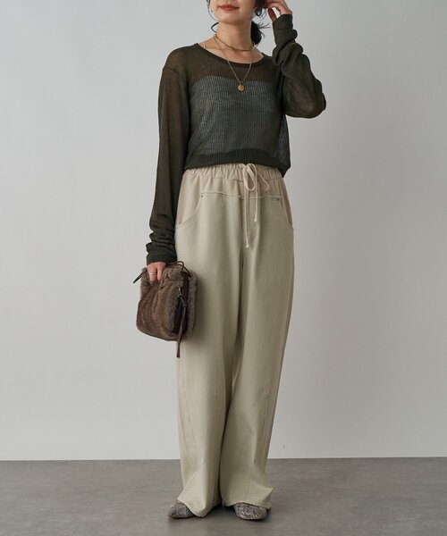 RIVE DROITE(リヴドロワ)の「【キャッチーなデザイン】スウェットドッキングデニム(デニムパンツ・レディース・ブラック/ホワイト系その他・38/36)」の12枚目の写真