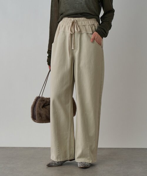 RIVE DROITE(リヴドロワ)の「【キャッチーなデザイン】スウェットドッキングデニム(デニムパンツ・レディース・ブラック/ホワイト系その他・38/36)」の15枚目の写真