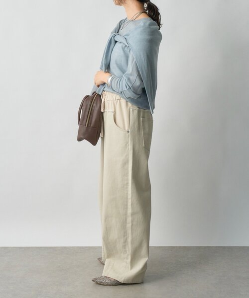 RIVE DROITE(リヴドロワ)の「【キャッチーなデザイン】スウェットドッキングデニム(デニムパンツ・レディース・ブラック/ホワイト系その他・38/36)」の18枚目の写真