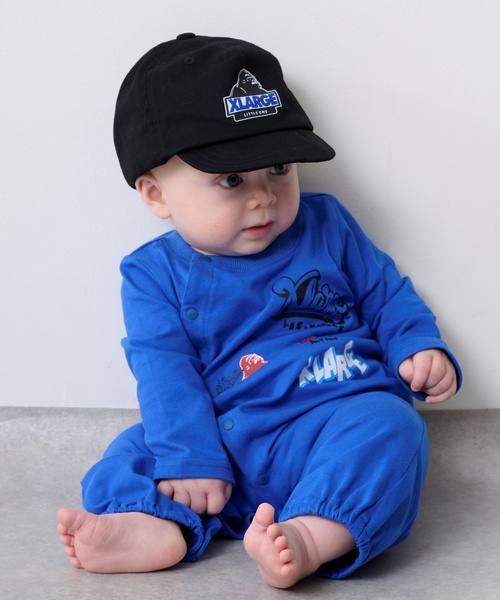 XLARGE KIDS（エクストララージキッズ）の「総柄グラフィティ長袖2WAYオール（ロンパース・キッズ・ブルー/ブラック/レッド・50-70cm）」の5枚目の写真
