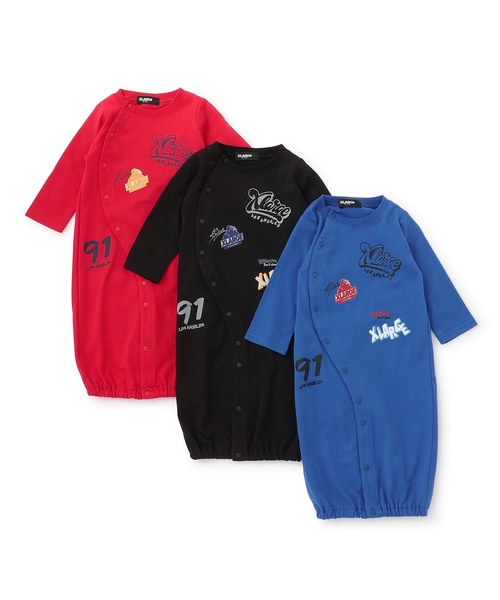 XLARGE KIDS（エクストララージキッズ）の「総柄グラフィティ長袖2WAYオール（ロンパース・キッズ・ブルー/ブラック/レッド・50-70cm）」の7枚目の写真