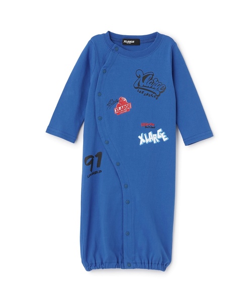 XLARGE KIDS（エクストララージキッズ）の「総柄グラフィティ長袖2WAYオール（ロンパース・キッズ・ブルー/ブラック/レッド・50-70cm）」の8枚目の写真
