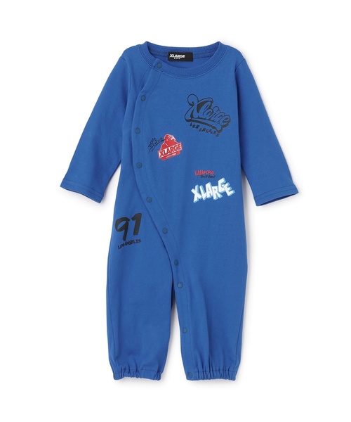 XLARGE KIDS（エクストララージキッズ）の「総柄グラフィティ長袖2WAYオール（ロンパース・キッズ・ブルー/ブラック/レッド・50-70cm）」の10枚目の写真