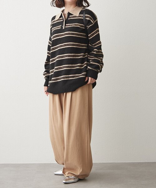 NUNIFE】マルチボーダーポロニット（ニット/セーター）｜NUNIFE