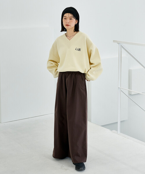 FREAK'S STORE(フリークスストア)の「J.J.Mercer × FREAK'S STORE/ジェイジェイマーサー 別注 Vネックプルオーバー/ スウェットライクニット(ニット/セーター・レディース・ブラウン/グレー/ナチュラル・フリ-)」の14枚目の写真