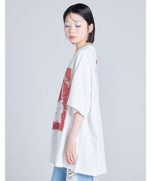 Little sunny bite（リトルサニーバイト）の「/Little Sunny Bite/MARRONCREAM x little sunny bite big tee（Tシャツ/カットソー・レディース・ピンク/ブラック/ホワイト・MEDIUM/SMALL）」の5枚目の写真