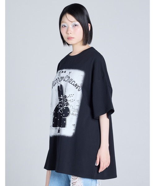 Little sunny bite（リトルサニーバイト）の「/Little Sunny Bite/MARRONCREAM x little sunny bite big tee（Tシャツ/カットソー・レディース・ピンク/ブラック/ホワイト・MEDIUM/SMALL）」の16枚目の写真