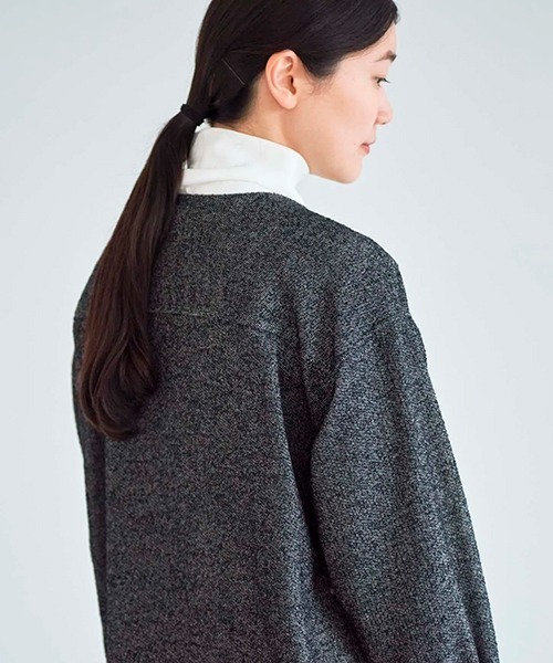 HAU（ハウ）の「Vネックジャケット tweed（その他アウター・レディース・ブラック・MEDIUM）」の5枚目の写真