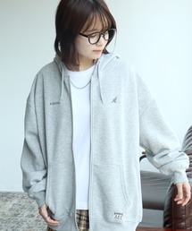 【KANGOL/カンゴール】別注 裏起毛 ロゴ刺繍 スウェット フルジップ パーカー