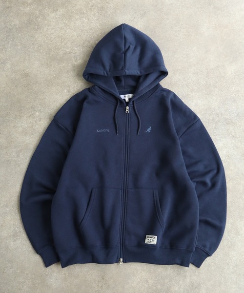 KANGOL(カンゴール)の「【KANGOL/カンゴール】別注 裏起毛 ロゴ刺繍 スウェット フルジップ パーカー(パーカー・メンズ・ネイビー/ホワイト/ブラック/ブラウン/杢グレー/アッシュグレー・M/XL/L)」の6枚目の写真