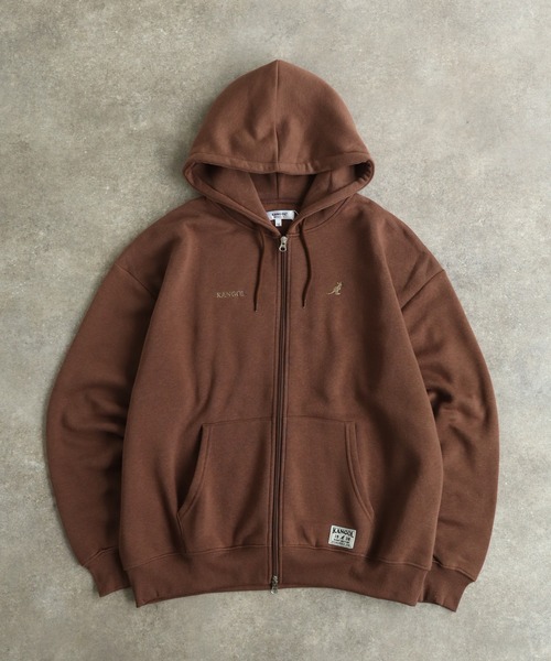 KANGOL(カンゴール)の「【KANGOL/カンゴール】別注 裏起毛 ロゴ刺繍 スウェット フルジップ パーカー(パーカー・メンズ・ネイビー/ホワイト/ブラック/ブラウン/杢グレー/アッシュグレー・M/XL/L)」の5枚目の写真