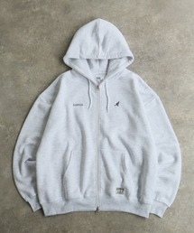 【KANGOL/カンゴール】別注 裏起毛 ロゴ刺繍 スウェット フルジップ パーカー