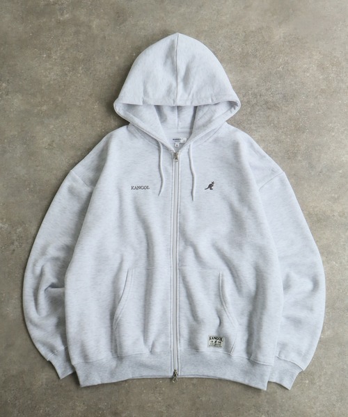 KANGOL(カンゴール)の「【KANGOL/カンゴール】別注 裏起毛 ロゴ刺繍 スウェット フルジップ パーカー(パーカー・メンズ・ネイビー/ホワイト/ブラック/ブラウン/杢グレー/アッシュグレー・M/XL/L)」の3枚目の写真