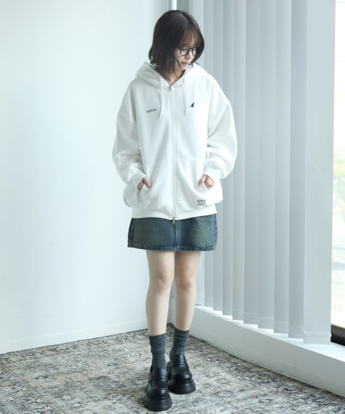 KANGOL(カンゴール)の「【KANGOL/カンゴール】別注 裏起毛 ロゴ刺繍 スウェット フルジップ パーカー(パーカー・メンズ・ネイビー/ホワイト/ブラック/ブラウン/杢グレー/アッシュグレー・M/XL/L)」の11枚目の写真