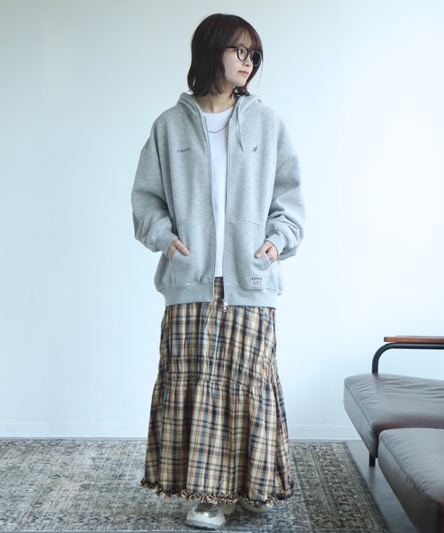 KANGOL(カンゴール)の「【KANGOL/カンゴール】別注 裏起毛 ロゴ刺繍 スウェット フルジップ パーカー(パーカー・メンズ・ネイビー/ホワイト/ブラック/ブラウン/杢グレー/アッシュグレー・M/XL/L)」の9枚目の写真