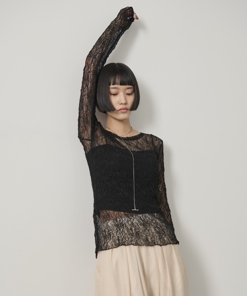 AIC.（エーアイシー）の「シアーレースロングスリーブトップス