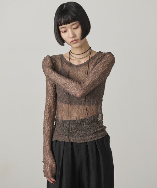 シアーレースロングスリーブトップス（その他トップス）｜AIC