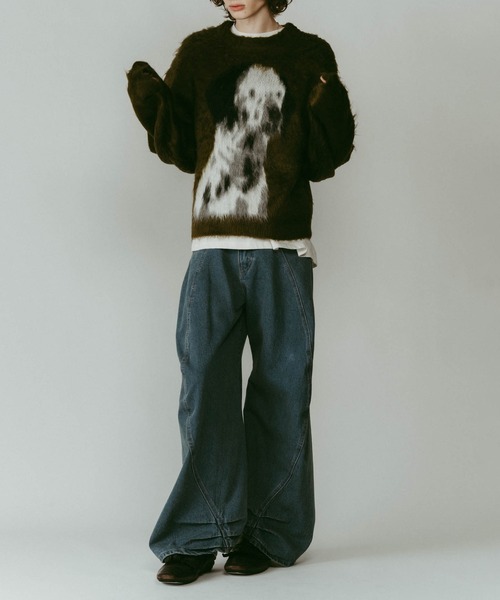 Knuth Marf(クヌースマーフ)の「【Knuth Marf】dalmatian shaggy knit(unisex)/green/ニットセーター(ニット/セーター・レディース・グリーン/ベージュ/ブルー・FREE)」の18枚目の写真
