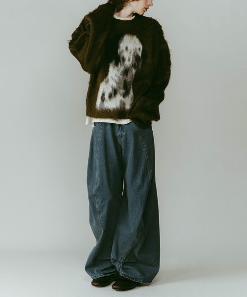 Knuth Marf(クヌースマーフ)の「【Knuth Marf】dalmatian shaggy knit(unisex)/green/ニットセーター(ニット/セーター・レディース・グリーン/ベージュ/ブルー・FREE)」の19枚目の写真